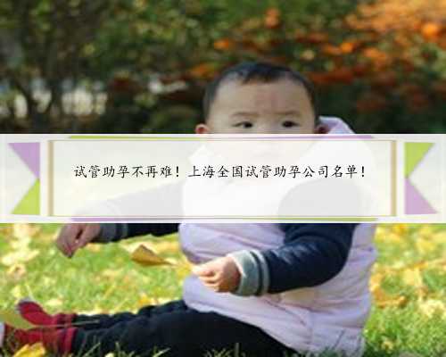 试管助孕不再难！上海全国试管助孕公司名单！